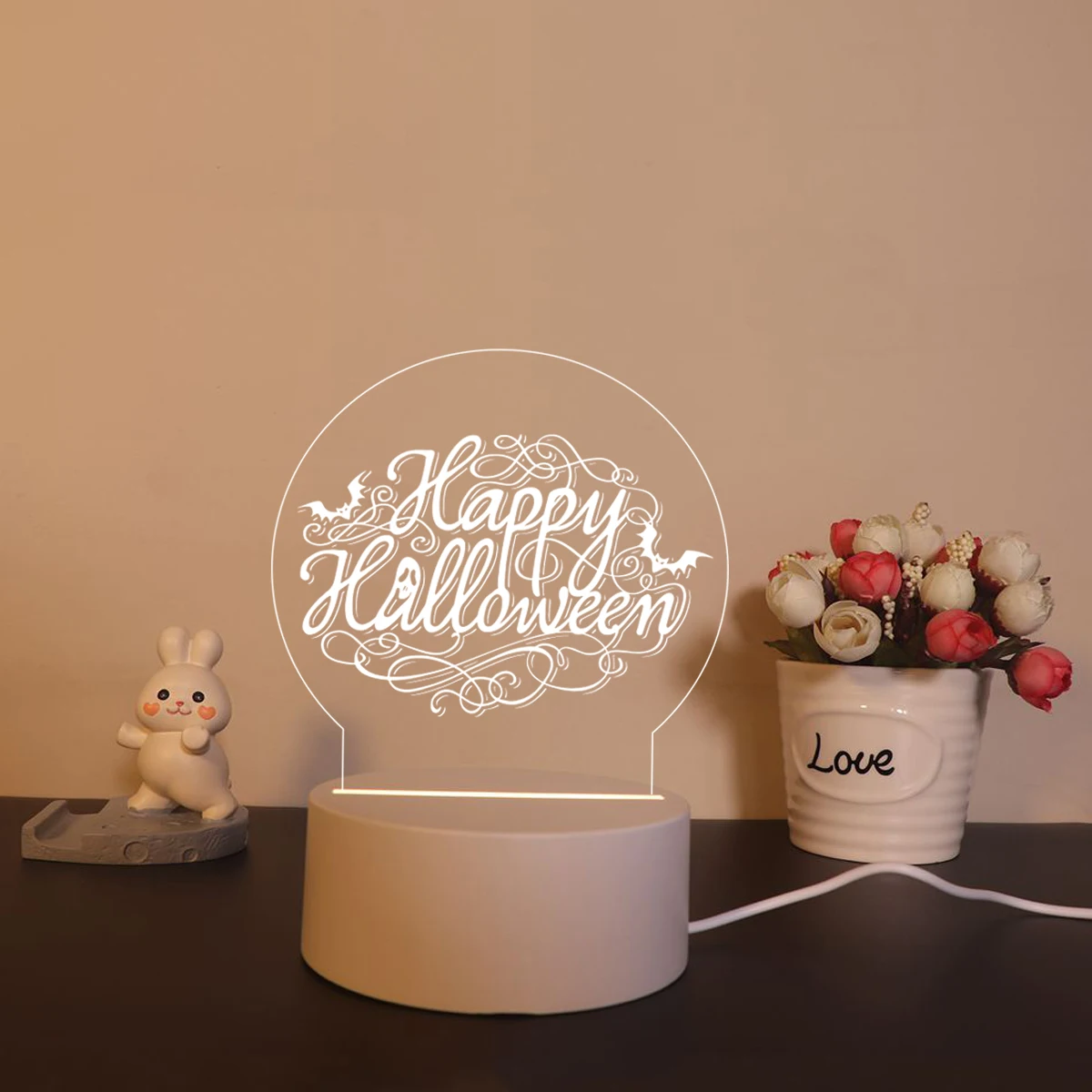 Lámpara De luz nocturna 3D para Halloween, lámpara De escritorio LED, luces nocturnas, luz nocturna para el hogar, regalo del Día de Todos los Santos