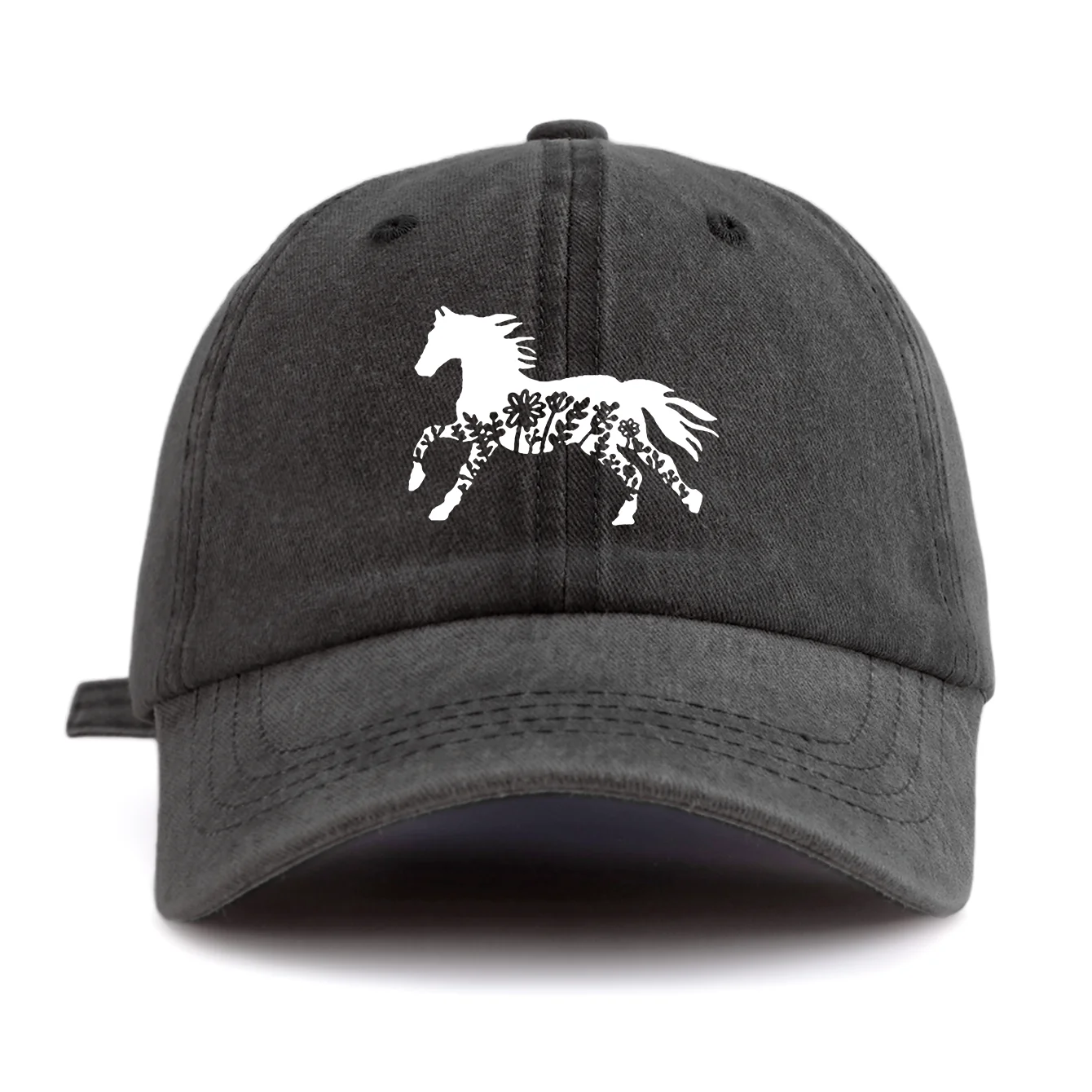 1 قطعة Pinting الحصان طباعة قبعة بيسبول مغسولة للبالغين ، الحد الأدنى ريترو ستايل عادية لينة قابل للتعديل قبعة أبي ، مثالية كهدية