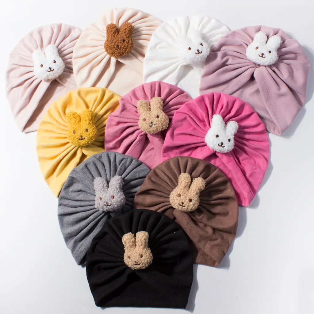 

New Spring Infant Fetal Cap 0-12M Cartoon Bunny Ventilate Baby Hooded Hat 10 Colors Toddler Rabbit Hat