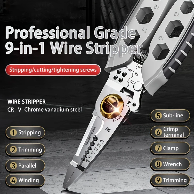 Multifunctional Wire Stripping Pliers, Quick Wire Splitting Pliers, Cable Stripping Pliers, Professional Electrician Pliers