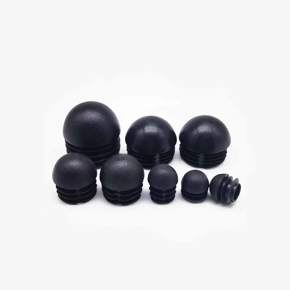 Black Plastic Round Head Plug Hemispherical Head Curved Surface Pipe Plug