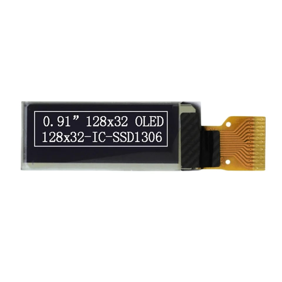 OLED LCD LED 디스플레이, 0.91 인치, 화이트 및 블루 컬러, 0.91 인치, IIC 통신, 128x32