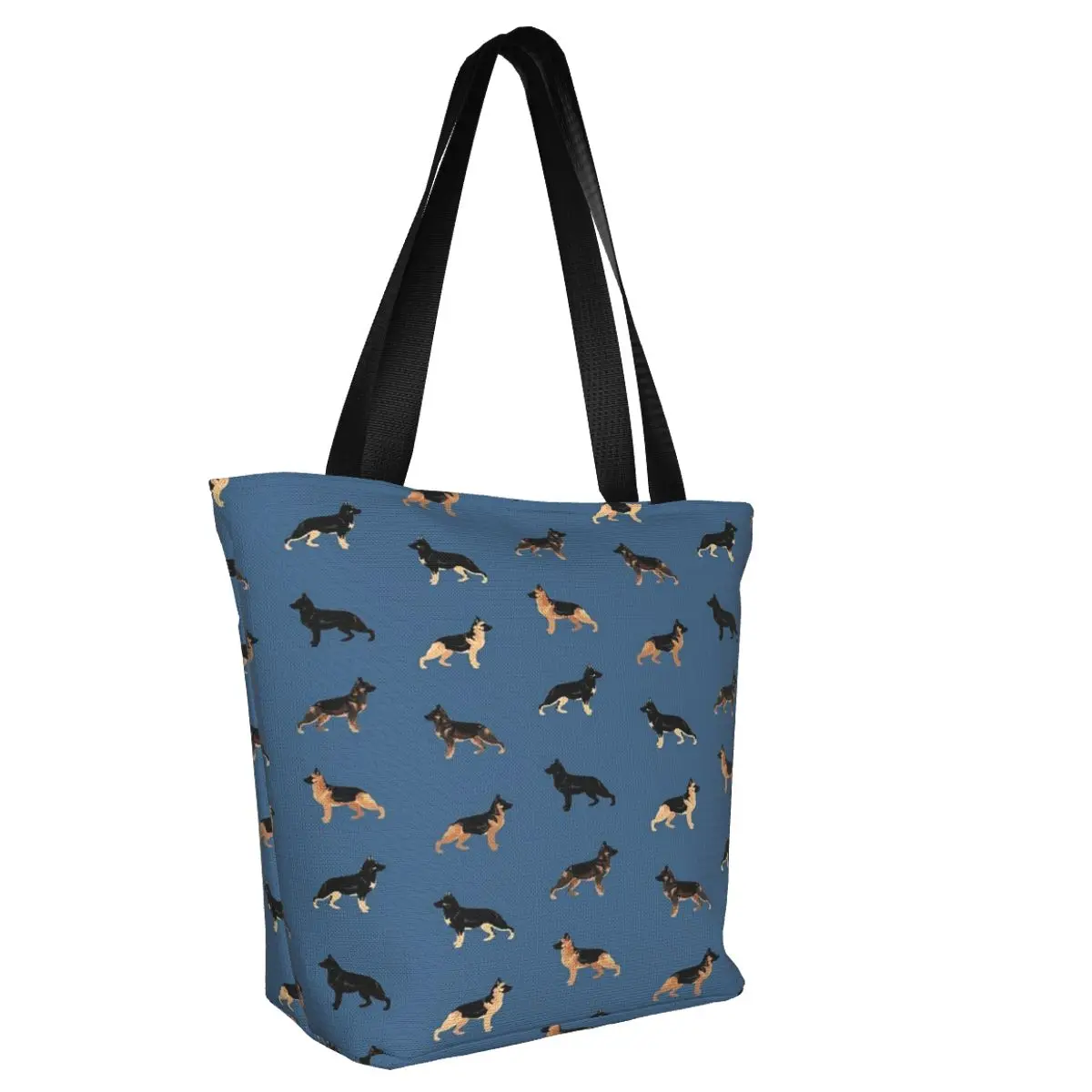 German Shepherd Dog Textile Casual Shoulder Tote Shopping Bag Lightweight Wider Handloom For Travelling Christmas Present