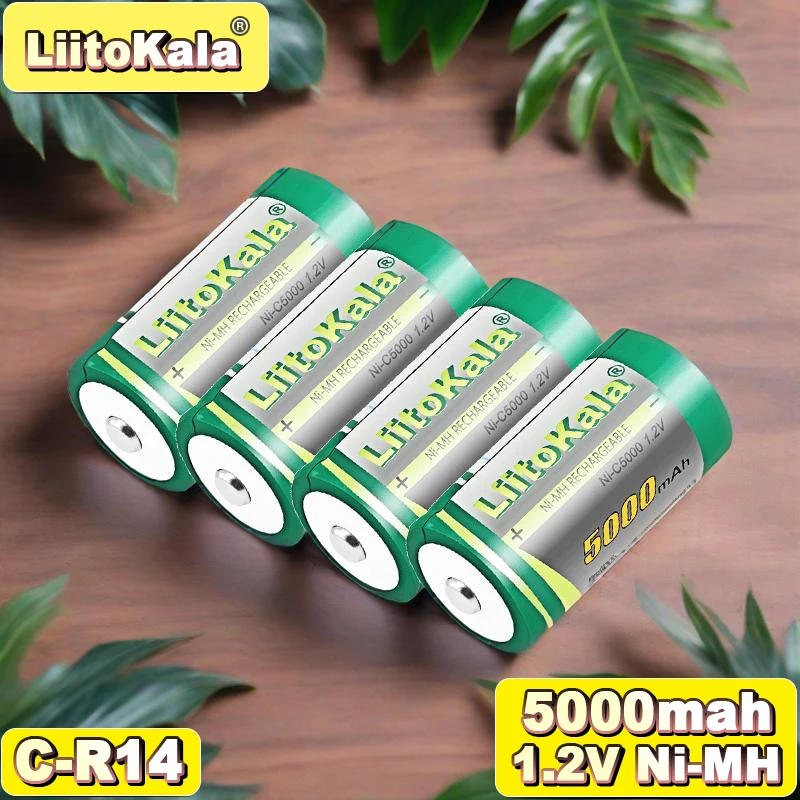 

LittoKala Ni-C5000 5000mAh Ni-MH Rechargeable Battery CR14 for Power Tools, Emergency Lights
