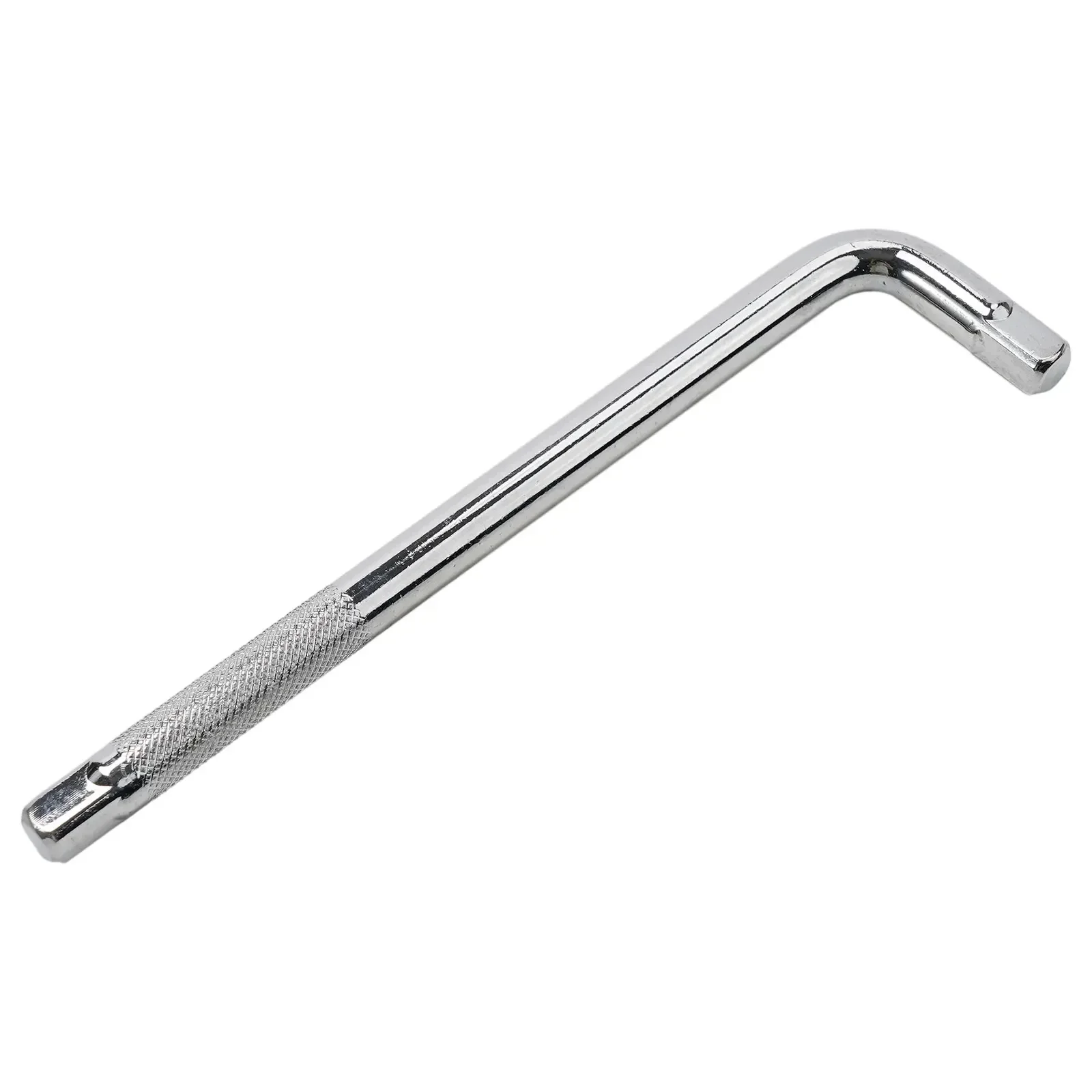 1pcs Extension L-Type Shaped Double End Non-Slip Socket Bent Bar 1/2inch 1/4inch 3/8inch Silver Anti-slip Knurl Handle Wrench