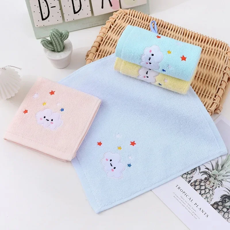 Baby Cotton Bath Towel Face Washcloth Cartoon Hand Wipe Soft Absorbent Children Towels Kids Newborn Bathing Handkerchief 25x25cm