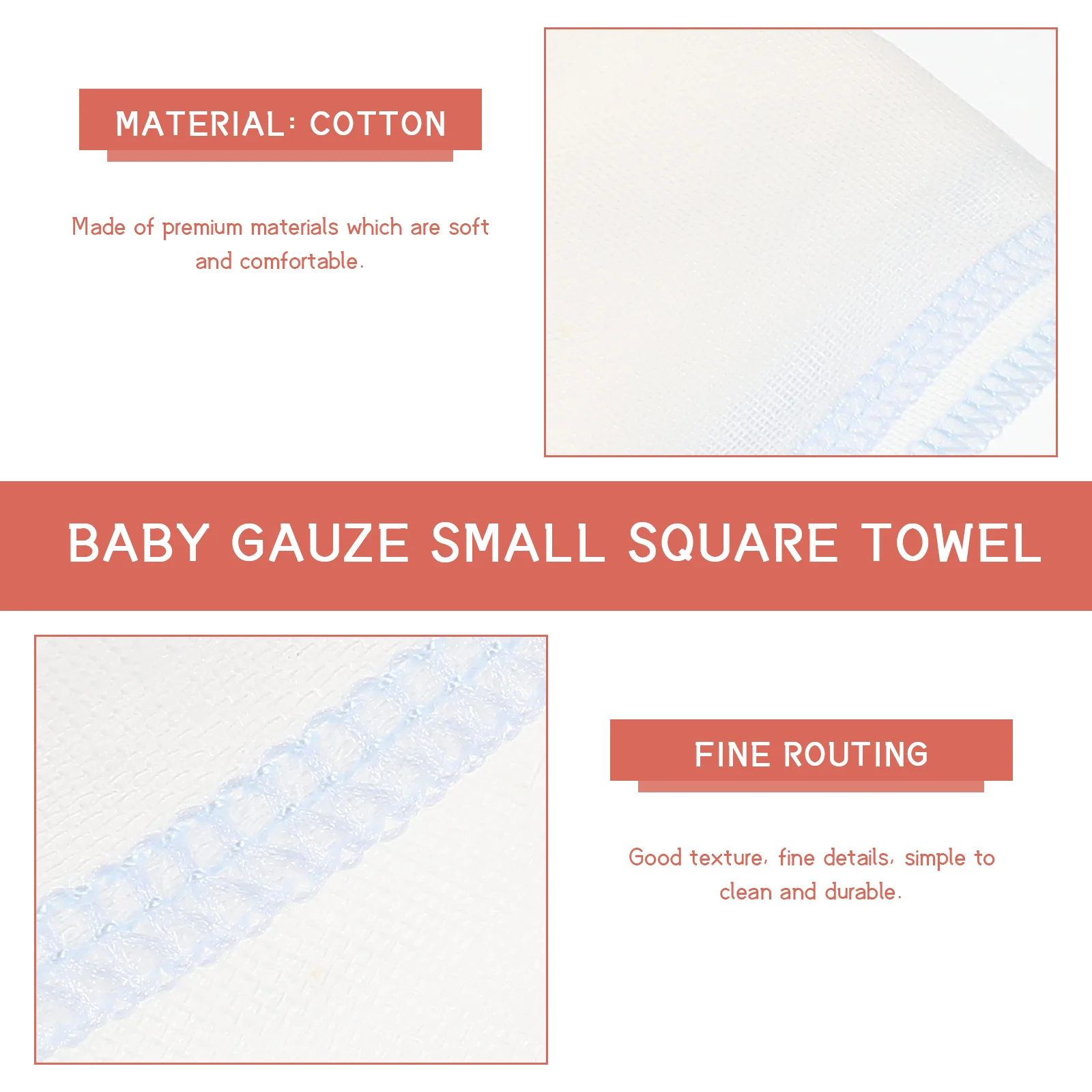 10 Pcs Gauze Small Square Baby Face Towel Saliva Bath Towel Absorbent Bibs Washcloth Infants Cotton Handkerchief