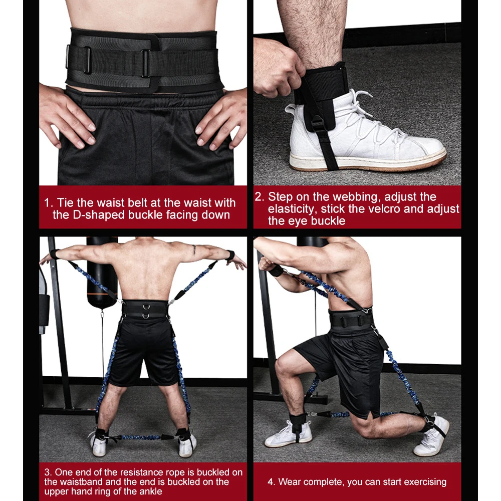 Bandes De Résistance Boxe Avec Poignets Et Sangles Cheville - Kit Entraînement Complet MMA Arts Martiaux