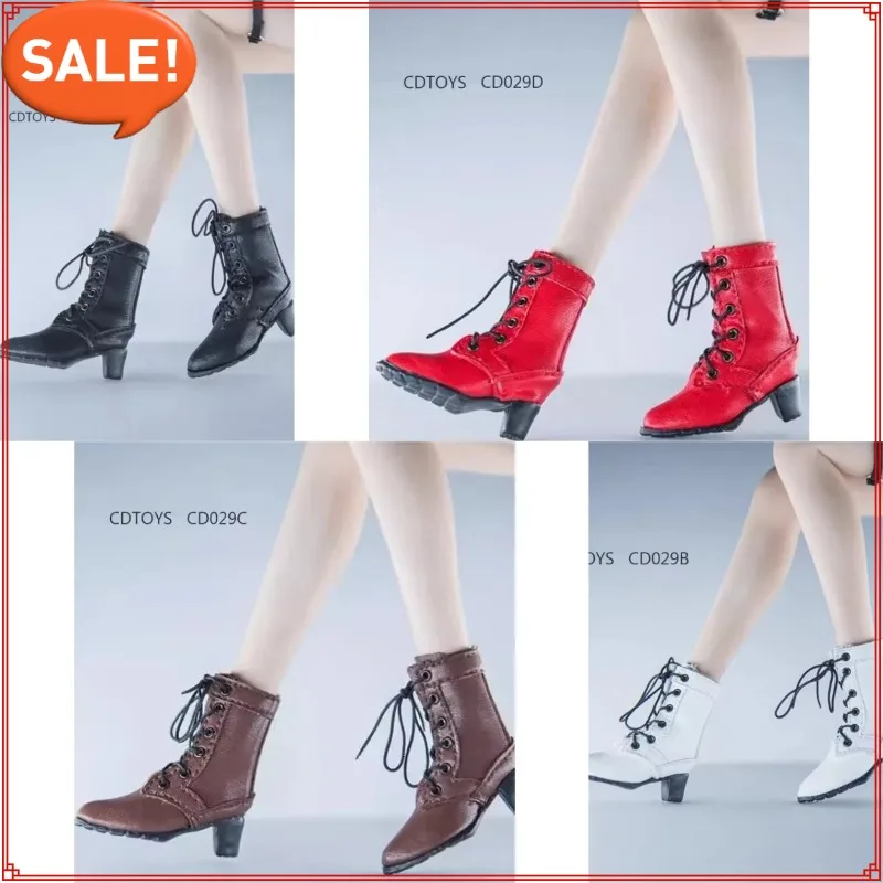 

1/6 Female Soldier Pu Leather Ankle Boots High Heel Boots Model Easy To Match for 12" Action Figure with Detachable Feet Doll