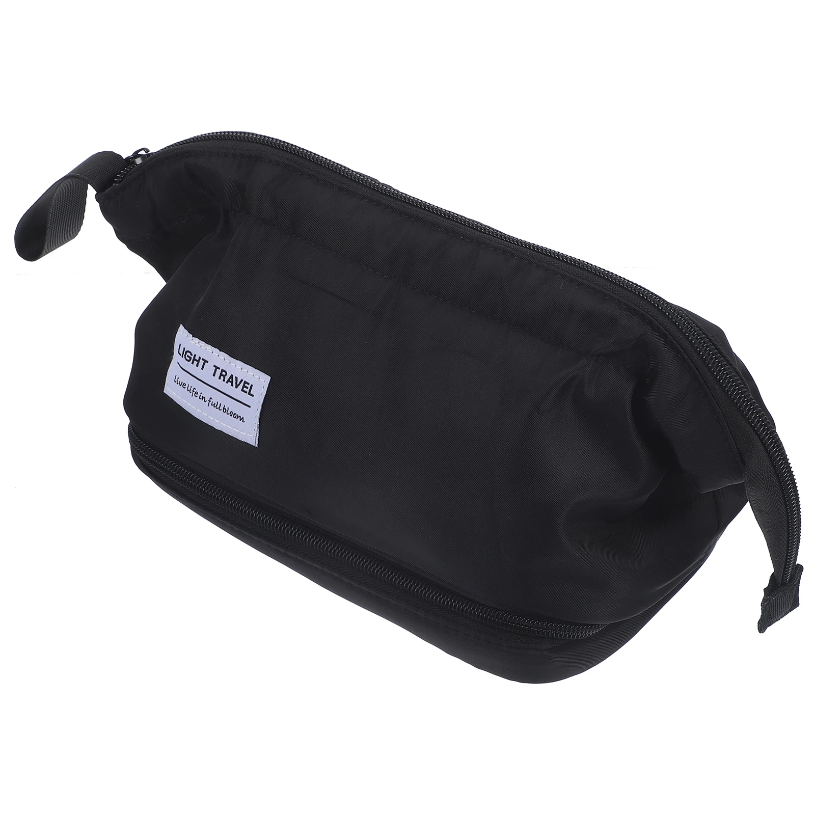 

Double Layer Bag Stylish Makeup Pouch Storage Toiletry Sundries Black Girls Portable Travel Waterproof Oxford H held