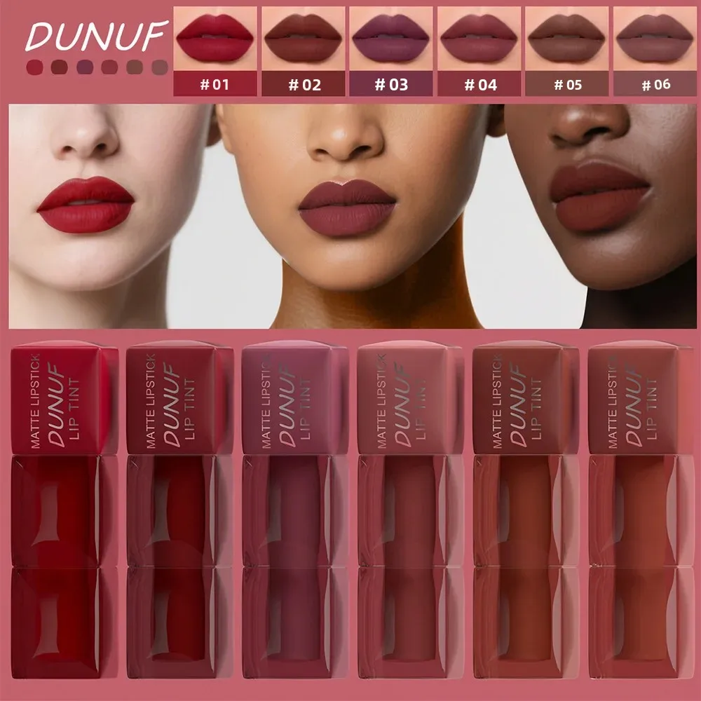 Samtmatter Lipgloss, feuchtigkeitsspendend, feuchtigkeitsspendend, langlebig, wasserfest, nicht klebrig, Lippenfleck, nackte Farben, Lippenglasur