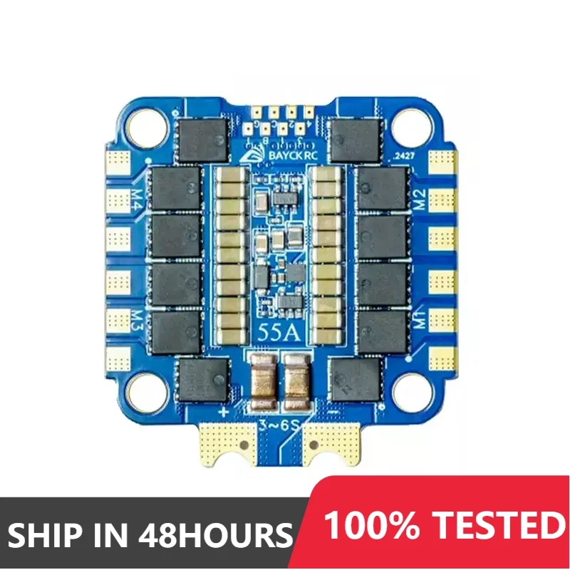 

55A 4IN1 ESC AM32 Electric Speed Controller 3-6S Lipo For RC FPV Racing Freestyle Drone Quadcopter Car BAYCKRC