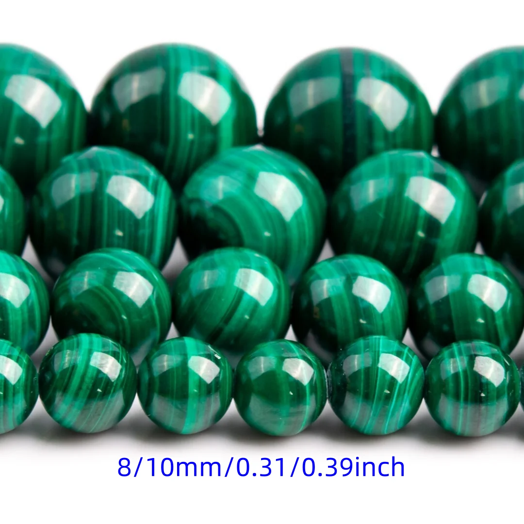 4/6/8/10mm 7A Malachite Round Beads String, Round Semi Precious Stone Smooth 7A Malachite Round beads, for making DIY jewelry