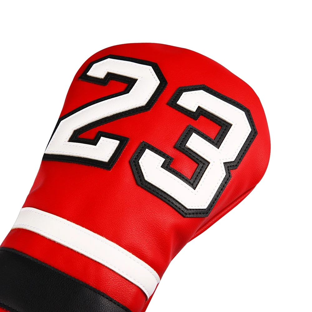 Red PU Leather 23 Golf Club Headcover Golf 460CC Driver Fariway Wood Hybird Cover