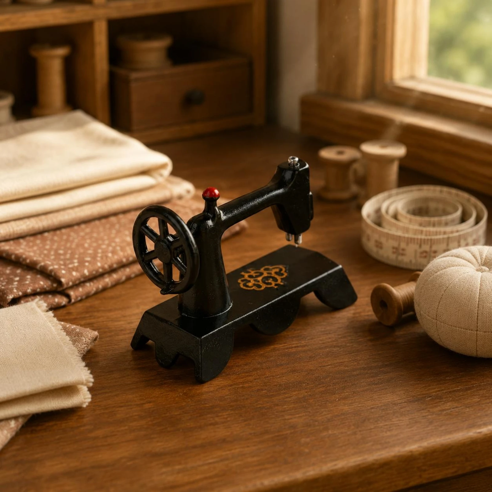 Dollhouse Sewing Machine Realistic Aspect Mini Sewing Machine for Craft Hobbyists