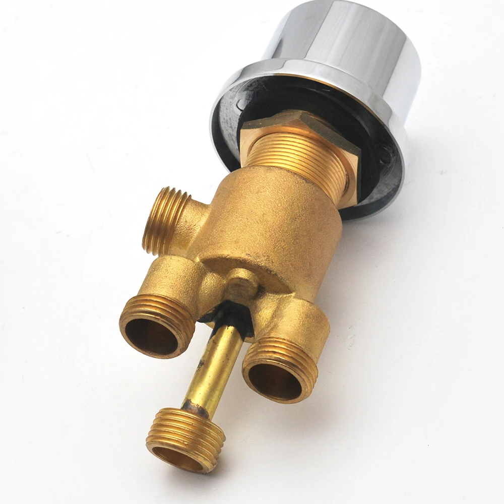 Chromed Brass Switch Valve For Bathtub Faucet Hot and Cold Water Mixer Shower  Bath Faucet Control Valve Split 2 Holes 50MM Size