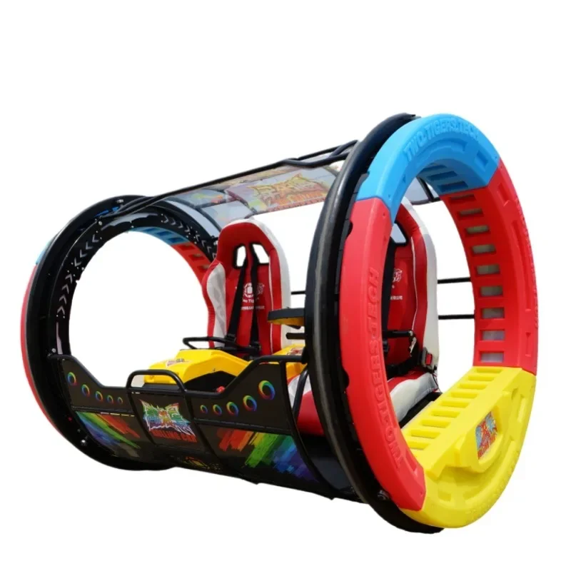 

New Popular Amusement Park Rides 2 Seats 360 Degree Happy Rolling Car For Sale