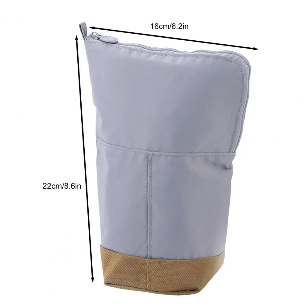 Estojo de pé com fecho com zíper, grande capacidade caneta titular, leve saco estético caneta, volta às aulas