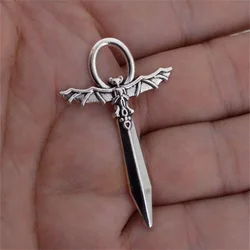 5pcs Gothic Silver Color Sword Bat Charm Pendant DIY Medieval Making Jewelry Accessories Alternative Style Bat Ji Sword Jewelry