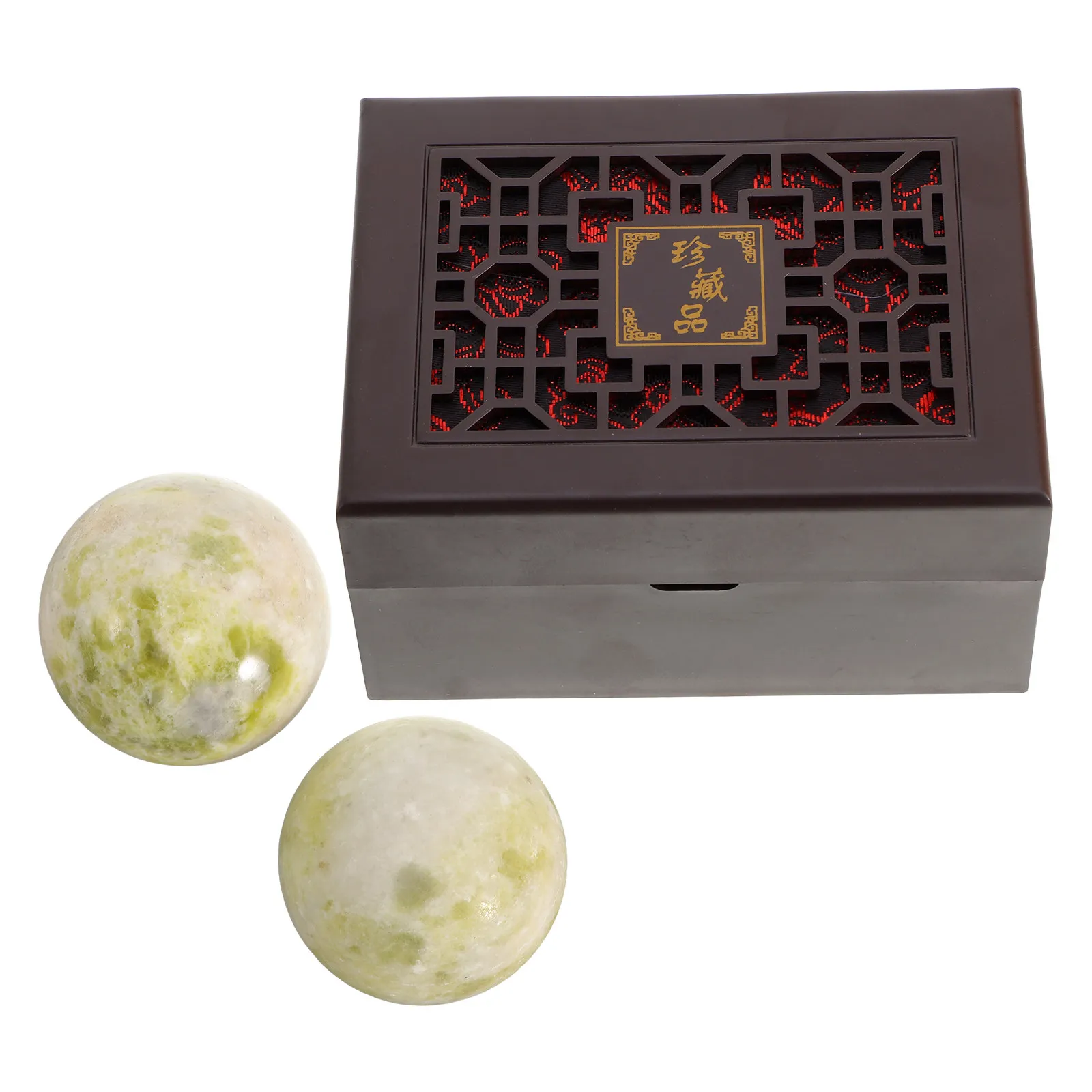 1Set Marble Baoding Balls 2 Inch Hand Grip Strengthener Hand Therapy Balls for Relaxation Stress Relief Finger Training