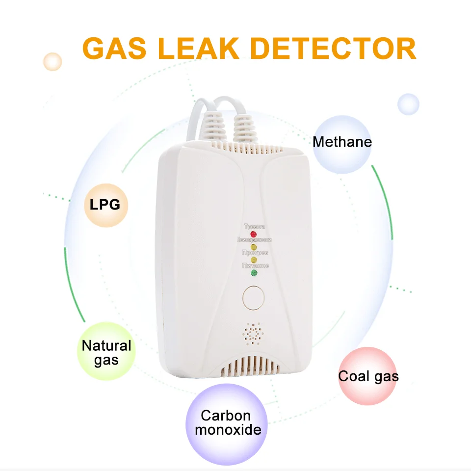 detector de gás hd2000, detectores de monóxido de carbono, detector de vazamento de gás natural para casa, som e luz, alarme, válvula solenóide conectável