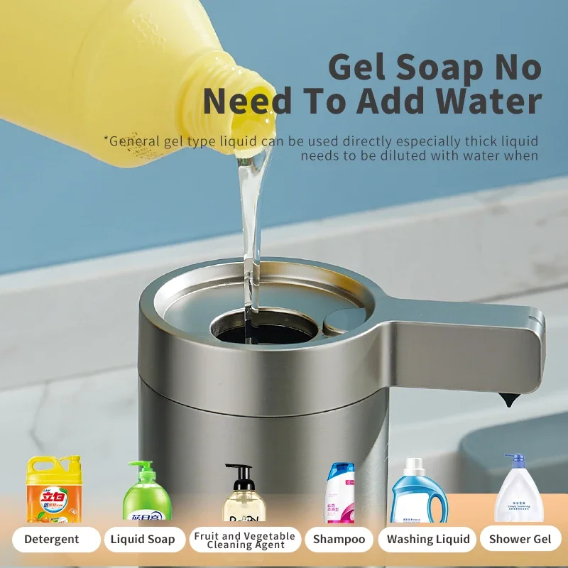 270ml Kitchen Soap Machine Automatic Sensor Out of Hand Sanitizer Smart Electric Body Wash Soap Dispenser 304 Stainless Steel view 2