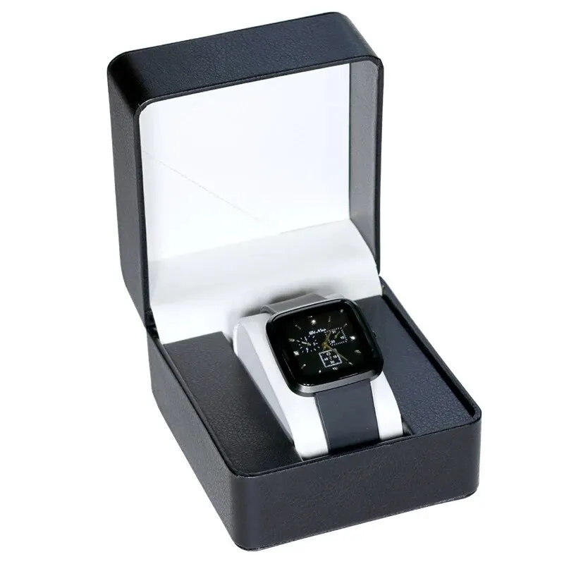 Einzelne Uhren-Geschenkbox mit Kissen, PU-Leder, Armbanduhr-Vitrine, Organizer für Herren