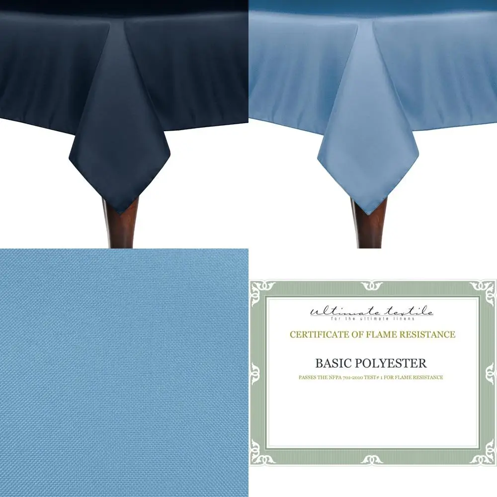 

Polyester Linen Tablecloths - 60x60 Inches, Wedgewood Blue, Set of 10, Square Table Covers for Weddings and Events