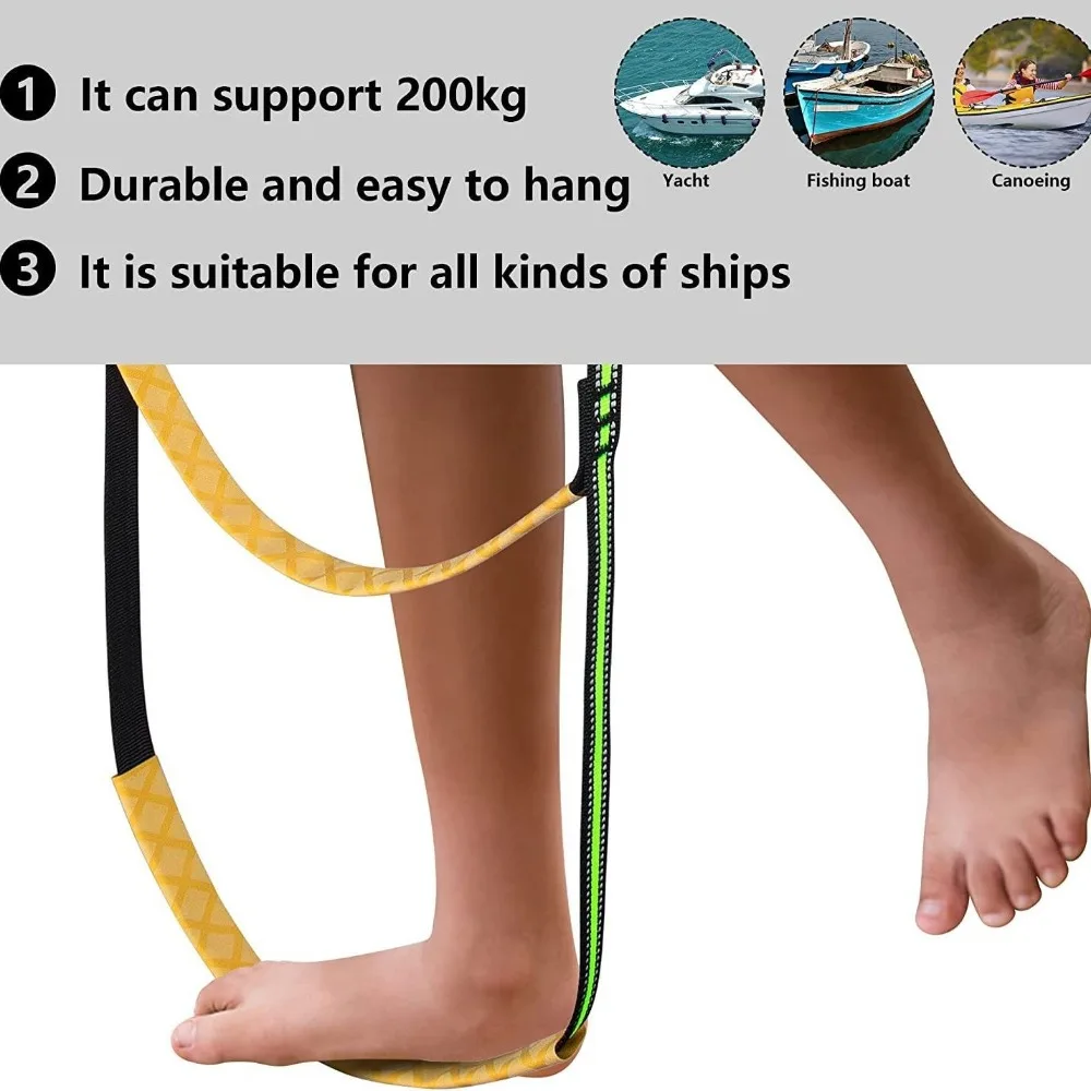 3/4/5 Step Boat Rope Ladder Portable Boat Rope Ladder and Extension Fishing Rope Ladder for Inflatable Boats,Kayak,Canoeing