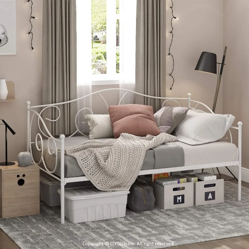 Angeland Carca Divano letto in metallo, doppio, bianco