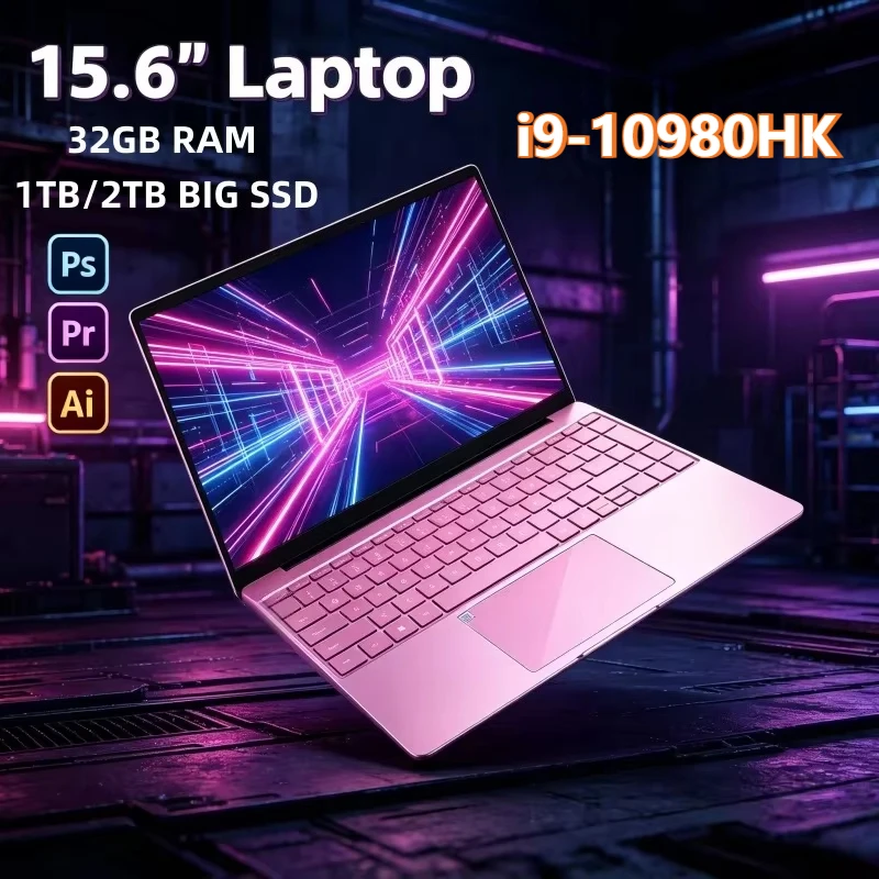 Hot 15.6 Inch Laptop Intel Core i9-10980HK Windows 11 16GB DDR4 M.2 2TB SSD Ultrabook Computer Fingerprint Unlock WIFI 5 BT