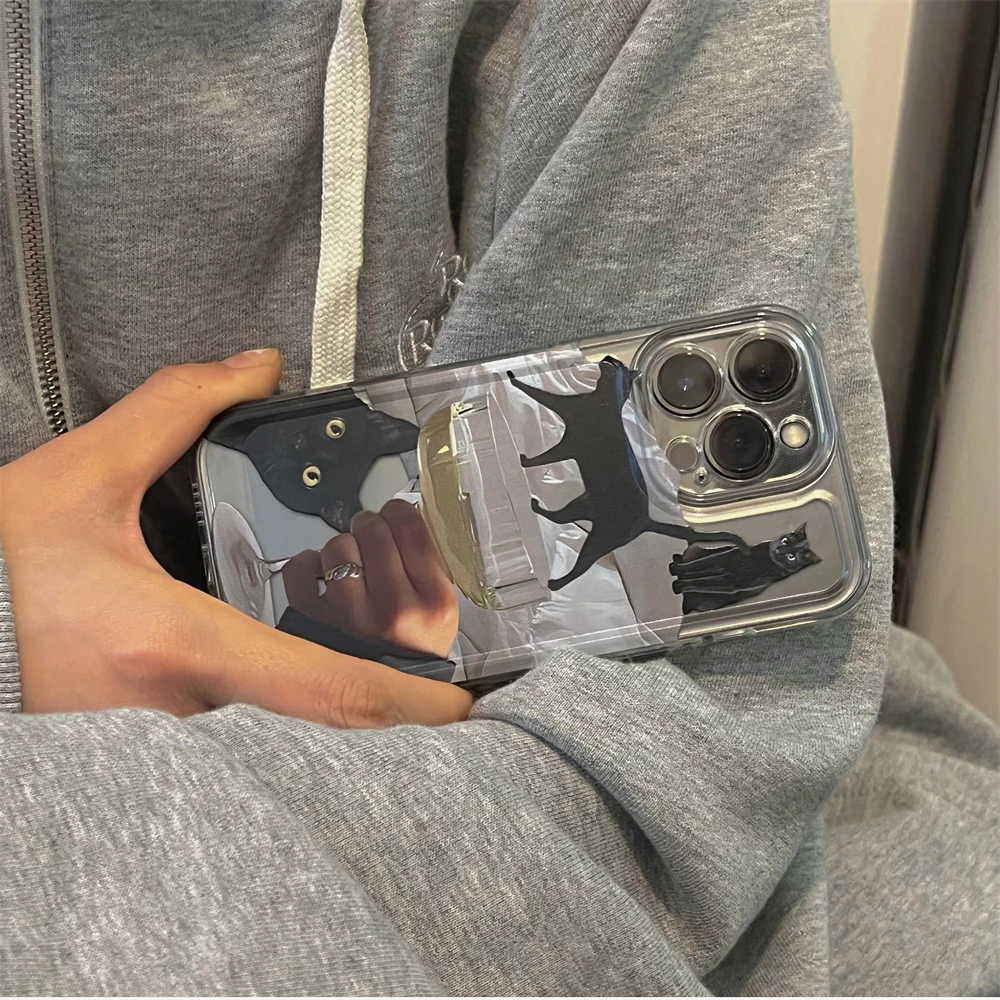 Korean Cute Cat Goblet Couple Phone Case For Samsung S24 S23 S22 S21 S20 S10 FE Note20 Note10 Plus Ultra Lite 5G Soft TPU Cover