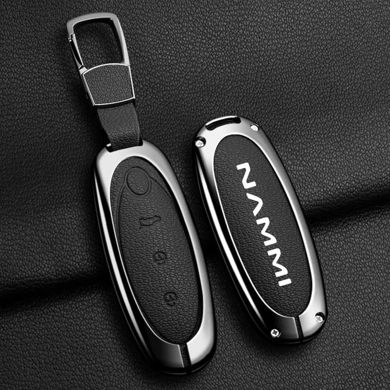 Car Key Case Cover Shell Fob For Dongfeng NAMMI 01New Engery 2024 High Level Zinc Alloy Leather Keychain Protective Accessories