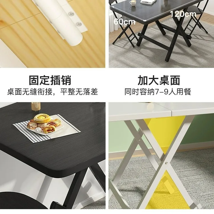طاولة قابلة للطي طاولة طعام منزلية مستطيلة بسيطة لتناول الطعام كشك خارجي كشك محمول وكرسي بالجملة
