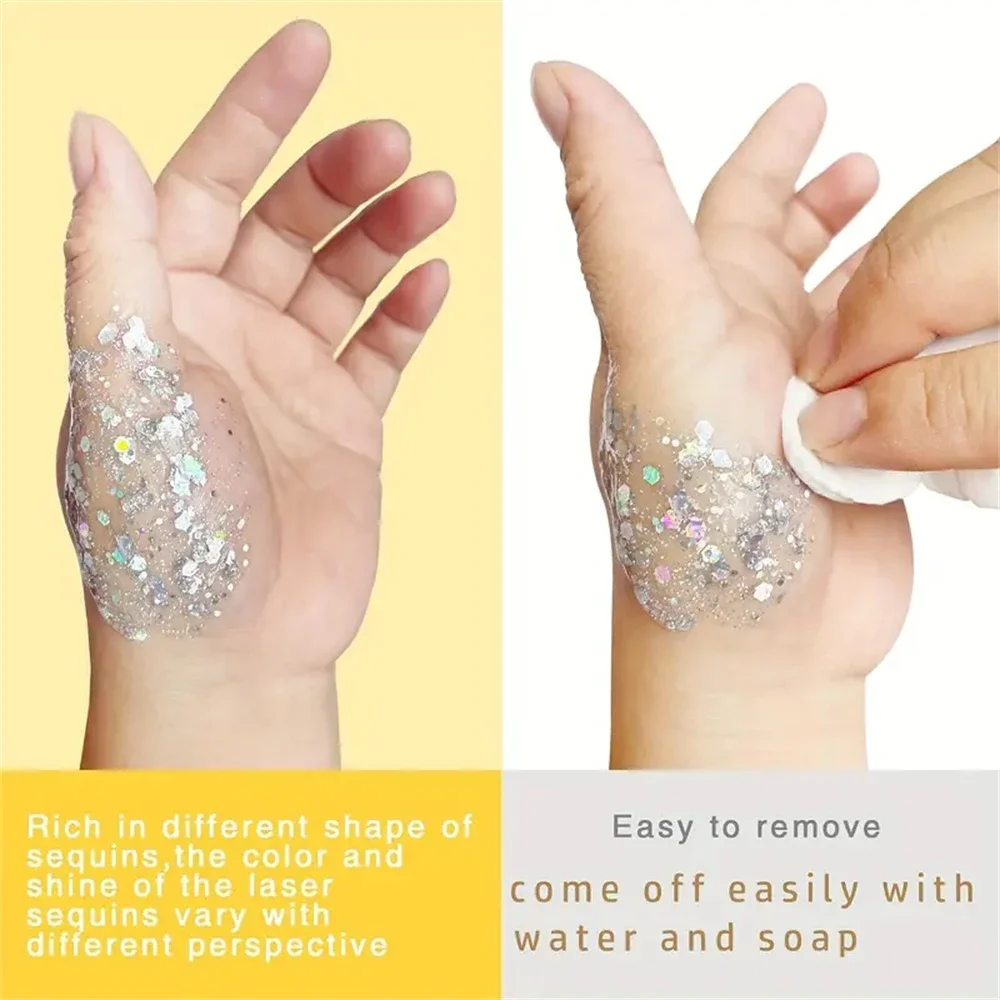Mermaid Sequin Body Glitter Gel - Long-Lasting Shine for Carnival, Parties, Festival and Stage Performance - Great for Girls image 4