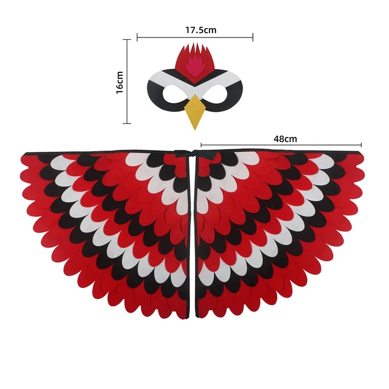 SN55Children Owl Wings Costume Animals Peacock Felt Cloak with Mask for Kids Boys Girls Stage Performance Halloween Party Ca$@1w