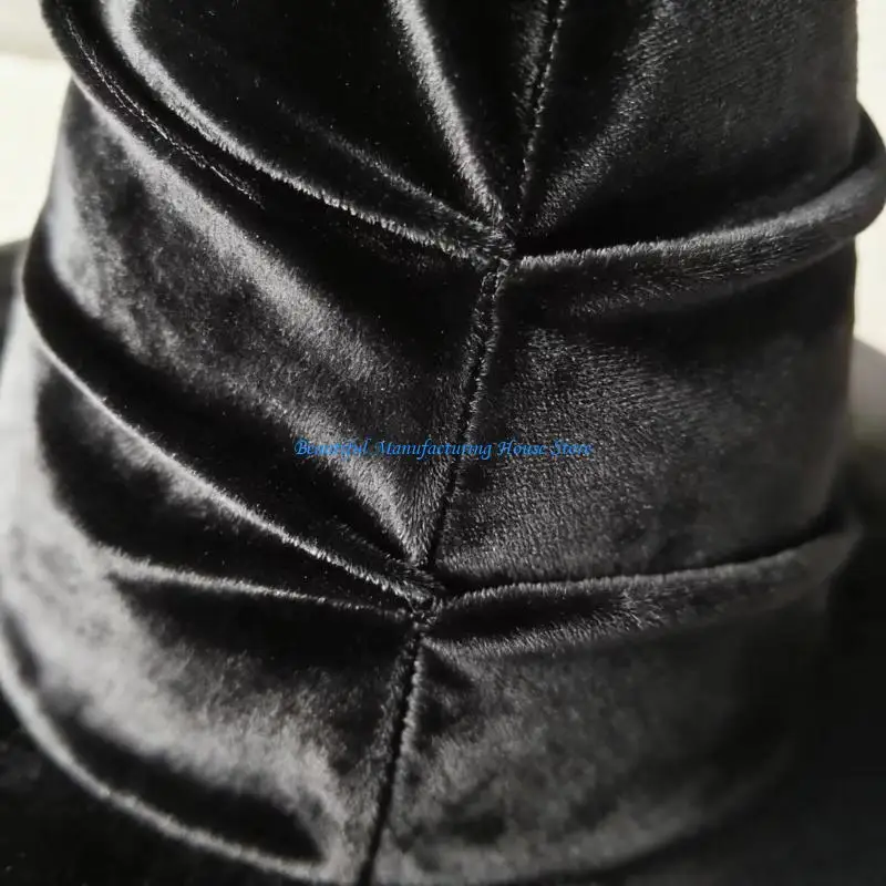 E56A Classical Witch Costume Hat Pleated Pointed Wizard Hat for Halloween Party Wear