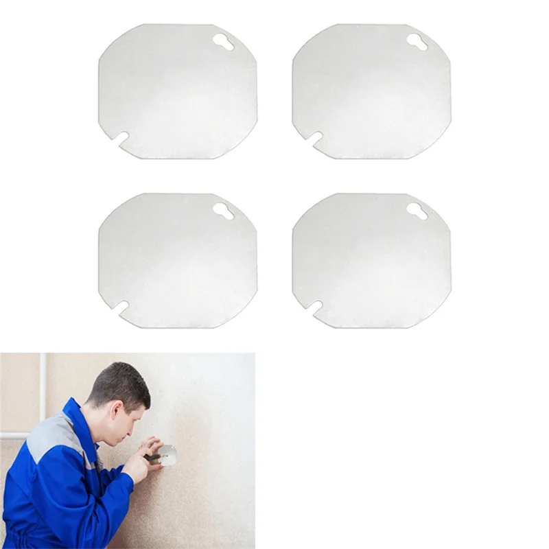 

ABRS-12Pcs Octagon Electrical Box Cover,Metal Junction Box Covers, Blank Flat Outlet Box Cover For 4 Inch Octagonal Box
