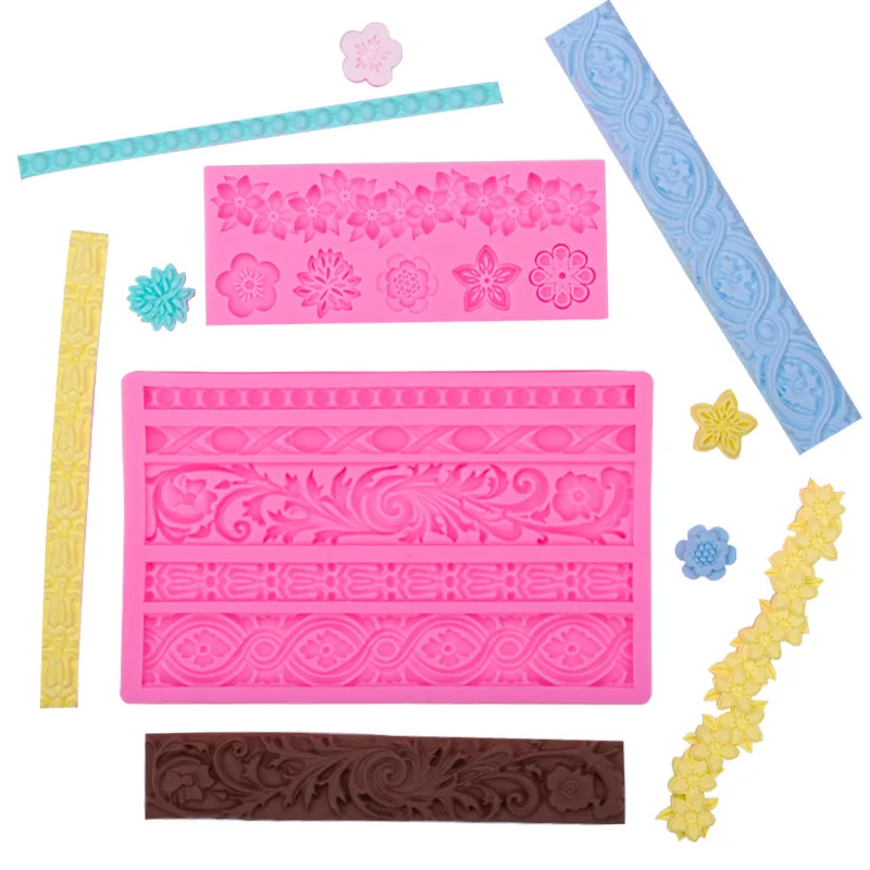 Baroque Silicone Molds Scroll Silicone Baroque Mold Border Fondant Molds Candy Chocolate Molds for Cake Decoration