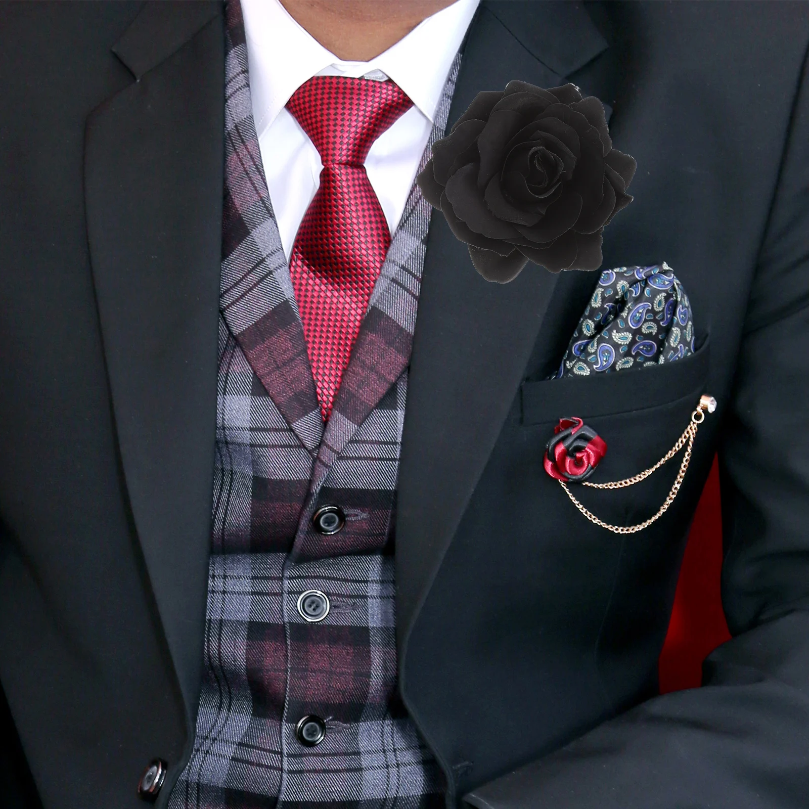 

12 Pcs Rose Brooch Hairpins Faux Flower Clips for Women Wedding Bridal Hair Accessories Alloy Lapel Hair Clip Brooches