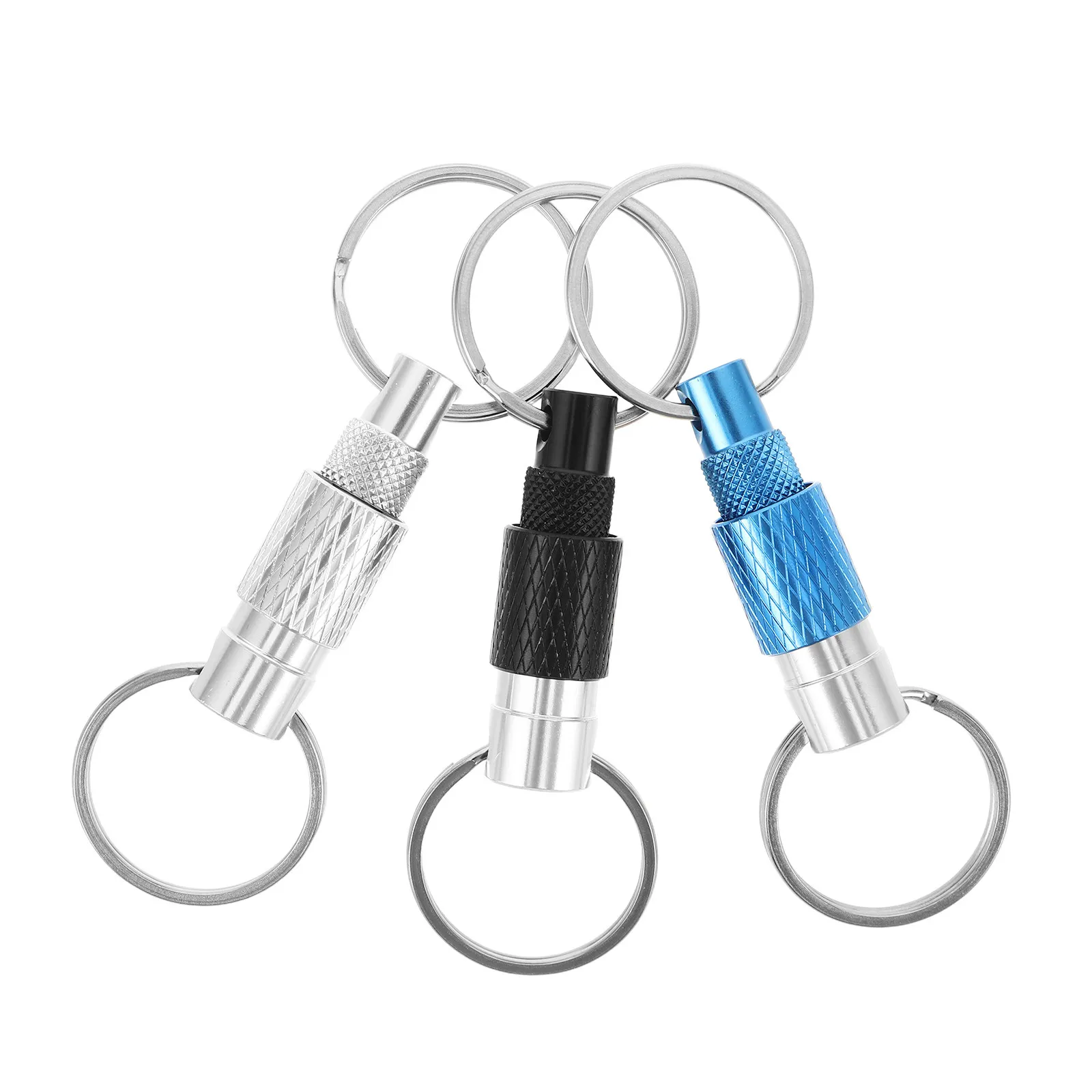 3Pcs Quick Release Detachable Keychain Metal Key Ring Clip Split Swivel Double Ring Key Organizer for Car Travel Office Use