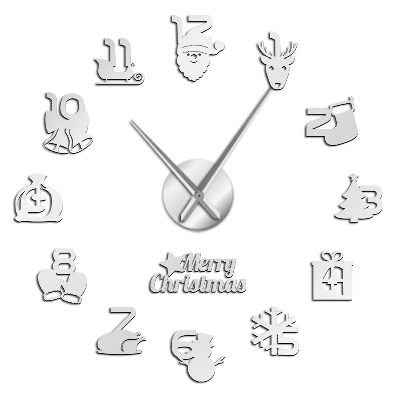 عيد الميلاد نمط ساعة حائط الإبداعية سانتا كلوز الأيائل عيد الميلاد عطلة الفن الديكور احتفالي المنزل على مدار الساعة