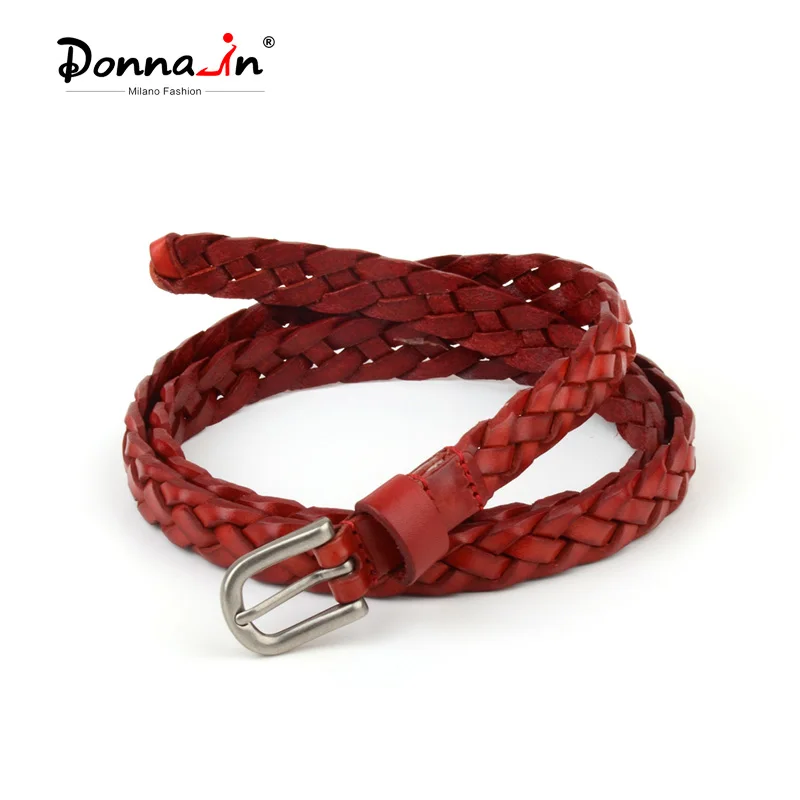 Cintura in tessuto Donna cintura in vita intrecciata da Donna in pelle bovina per abito cinture con fibbia ad ardiglione da Donna accessori alla moda