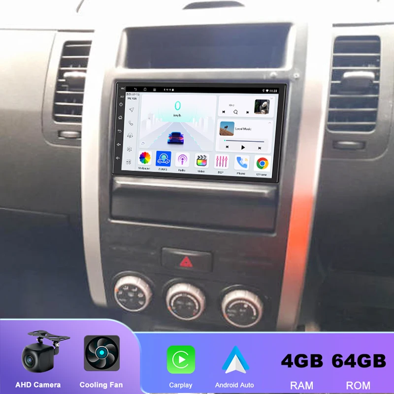 

7'' 4+64GB For Nissan Xtrail 2008-2012 Car Radio Android 15 Auto Support Wireless Apple Carplay 2DIN Bluetooth Stereo