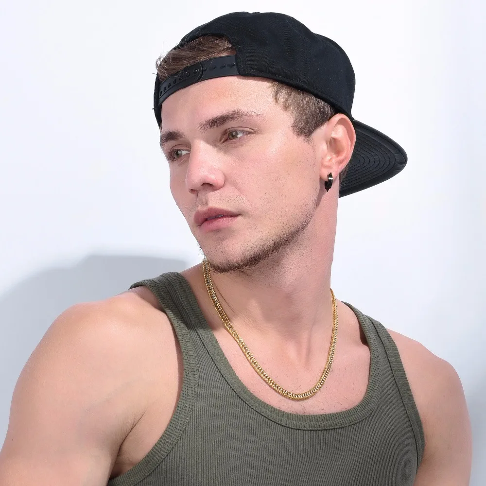 ChainsPro Franco Chain Necklace Men Gold Color New 55 CM Two Tone Chain For Men Jewelry African N155