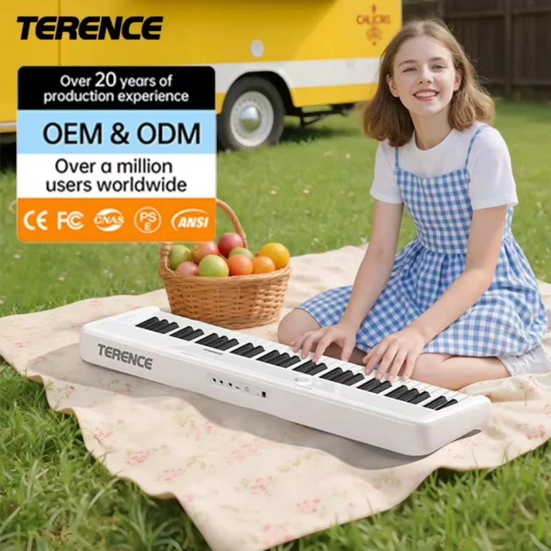 Portable Electric Organ & Digital Piano 61-Key Lightweight Electronic Keyboard With Semi-Weighted Keys