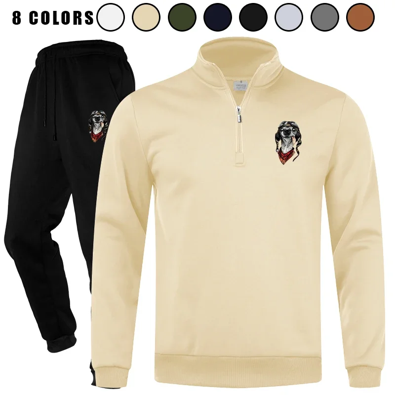 

Men's Running 2 Piece Quarter Zip Casual Athletic Jogging Tracksuit Sweatsuit Sets