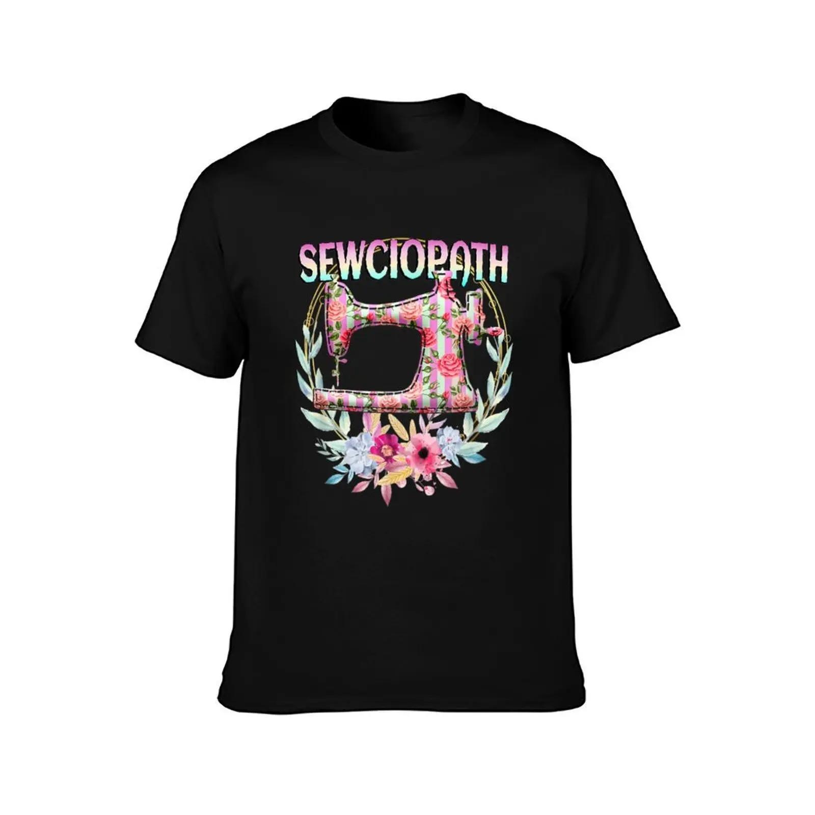 Sewciopath Funny Quilting Sewing Seamstress T-Shirt, Summer Casual Cotton Tee, Oversized Streetwear Tops, Vintage Graphic Print