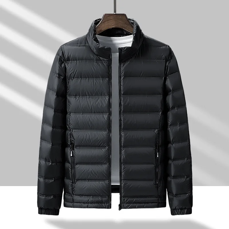 

Мужской легкий пуховик, зимняя пушистая куртка, переносная складная куртка, теплая, тонкая, приталенная, новая хлопковая куртка больших размеров.