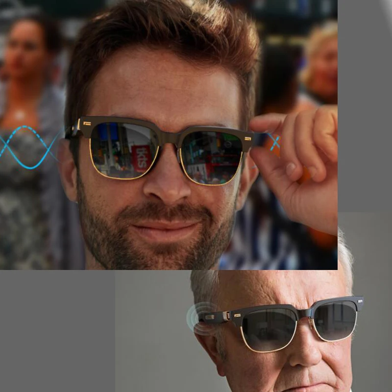 

Bone conduction bluetooth glasses polarized smart sunglasses can be customized photochromic anti-blue light prescription lenses